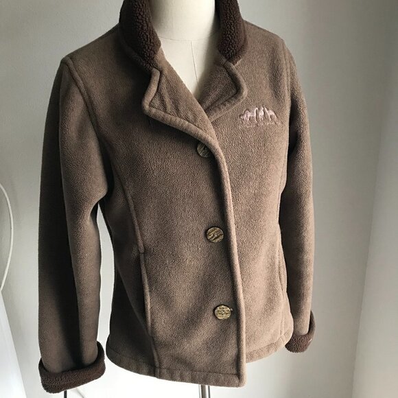 Outback Trading Company Mountain Ponies Fleece  Bone Button Down Jacket Size M - Picture 1 of 8